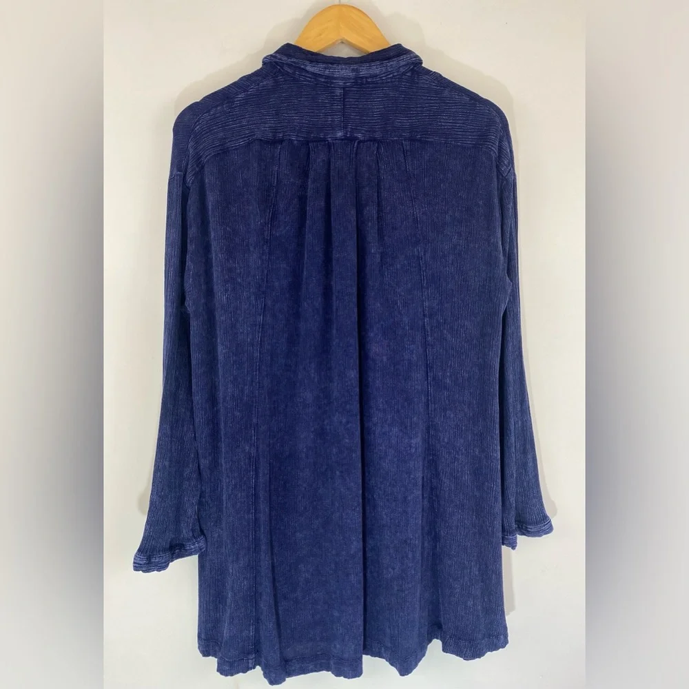 Free People Spin Me Boho Oversized Button-Up Tunic Shirt Dress - Sz S - Picture 6 of 10